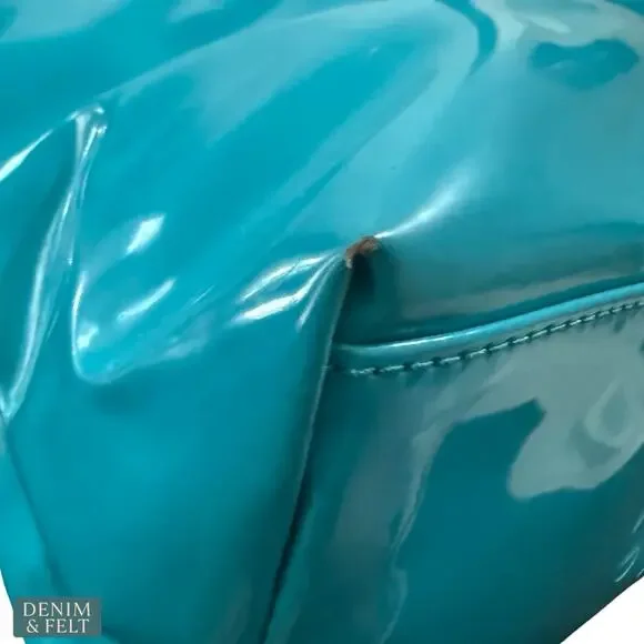 Kate Spade Rudy Henry Street Brightpeac Turquoise Patent Tote Shoulder Bag Luxe - Picture 10 of 16